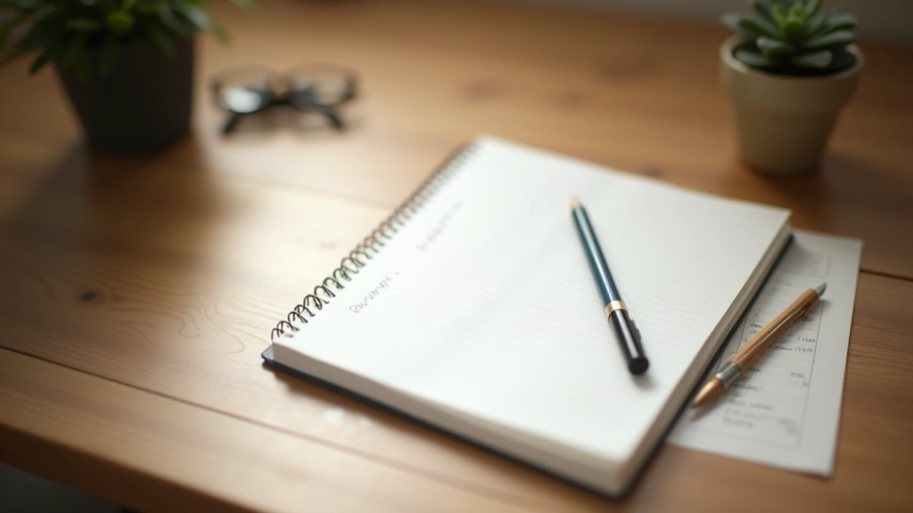 Notebook s poznámkami o energetických hladinách během dne